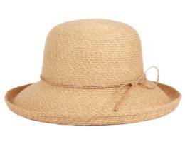 6 Bulk Braid Straw Sun Cloche Hats W/self String Band Assorted