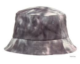 6 Bulk Tie Dye Multi Color Cotton Bucket Hats Multi Gray