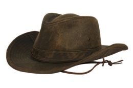 6 Bulk Berteil Waxed Cotton Outback Hat W/chin Cord