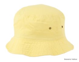 6 Bulk Plain Cotton Spring/summer Bucket Hats Assorted Banana Yellow