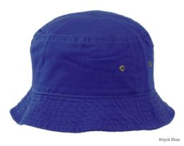 6 Bulk Kids 100% Cotton Bucket Hats Royal