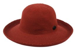 6 Bulk Wide Brim Sun Bucket Hats With Roll Up Edge Burgundy