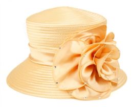 12 Bulk Fascinator With Big Flower Trim Yellow