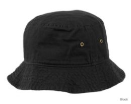 6 Bulk Kids 100% Cotton Bucket Hats Black