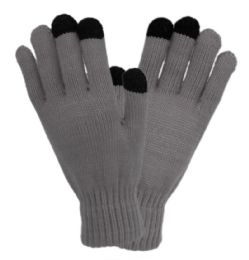 12 Bulk Unisex Knit Glove With Touch Screen Finger Tips Assorted