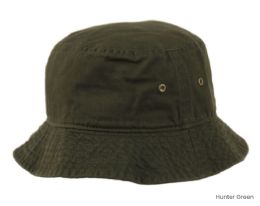 6 Bulk Plain Cotton Spring/summer Bucket Hats Assorted Hunter Green