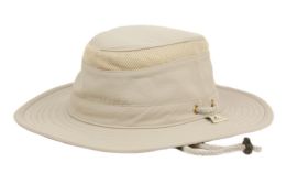 6 Bulk Outdoor Safari Hat With Chin Cord Strap Assorted Khaki