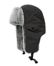 6 Bulk Faux Fur Bumber Trapper Winter Hats With Side Pockets Black