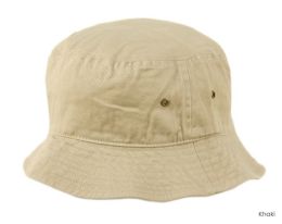 6 Bulk Plain Cotton Spring/summer Bucket Hats Assorted Khaki