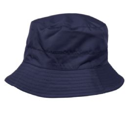 6 Bulk Waterproof Packable Rain Bucket Hats W/zipper Closure Navy
