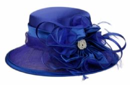 12 Bulk Fascinator With Big Flower Trim Royal