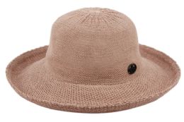 6 Bulk Wide Brim Sun Bucket Hats With Roll Up Edge Indi Pink