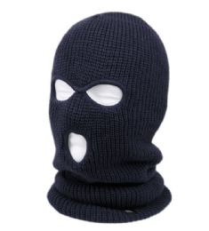 12 Bulk 3 Holes Knit Winter Sports Mask Navy