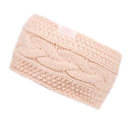 12 Bulk Knit Winter Headband With Sherpa Lining Assorted