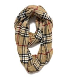 6 Bulk Plaid Neck Warmer Loop Infinity Scarves 