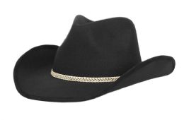 12 Bulk Poly Felt Western Cowboy Hats W/braid Band Assorted