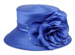12 Bulk Fascinator With Big Flower Trim Royal