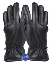 12 Bulk Men's Faux Leather Glove Gl2024men