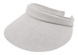 3 Bulk Cotton Solid Color Clip Visor Gray