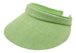 3 Bulk Cotton Solid Color Clip Visor Lime Green