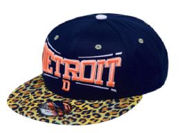 3 Bulk Leopard Print Visor Snapback Caps