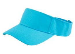 3 Bulk Cotton Solid Color Visor Turquoise