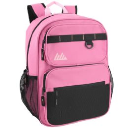 24 Bulk 17 Inch MultI-Mesh Pocket Backpack - Girls