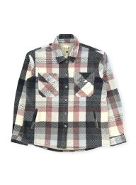 12 Bulk Girls Shirt Jacket With Sherpa Lining In Charcoal And Mauve Assorted Sizes 6-14