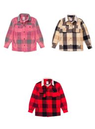 12 Bulk Girls Shirt Jacket With Sherpa Lining In Assorted Colors, Assorted Sizes 6-16