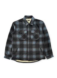 12 Bulk Boys Shirt Jacket With Sherpa Lining In Black Assorted Sizes 6-16
