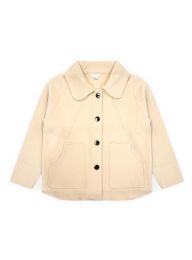 12 Bulk Womens Faux Wool ButtoN-Front Coat In Beige, Assorted Sizes S/m And L/xl