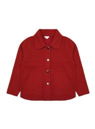 12 Bulk Womens Faux Wool ButtoN-Front Coat In Red, Assorted Sizes S/m And L/xl