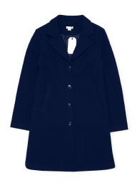 24 Bulk Womens Midi Wool Coat In Navy Assorted Sizes S-xl