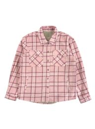 12 Bulk Ladies Plush Shirt Jacket With Sherpa Lining In Mauve Assorted Sizes S-xl