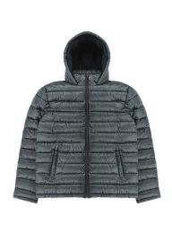 12 Bulk Mens Puffer Jacket With Hood Assorted Sizes S- Xl Gray