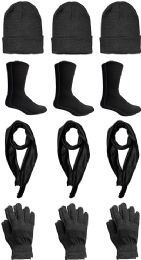 3 Bulk Yacht & Smith Thermal Bundle Care Combo Pack, Hats, Glove, Scarf, Crew Socks
