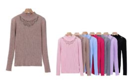 12 Bulk Women's Knitted Soft Design Sweater L/xl