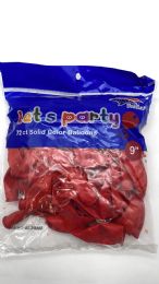 96 Bulk 9 Inch Latex Balloons 72 Pcs Red