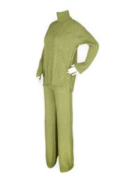 12 Bulk Womens Cable Knit Lounge Set Assorted Sizes S/m And L/xl In Olive