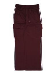 24 Bulk Womens Wide Leg Cargo Pants Sizes S-Xl In Burgundy