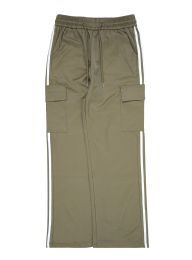 24 Bulk Womens Wide Leg Cargo Pants Sizes S-Xl In Khaki