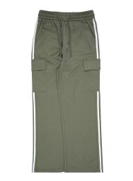 24 Bulk Womens Wide Leg Cargo Pants Sizes S-Xl In Olive