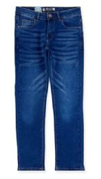 24 Bulk Boy's Faded Skinny Jeans In Dark Indigo