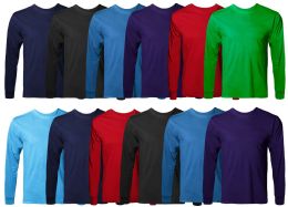 240 Bulk Mens Cotton Long Sleeve Tee Shirt Assorted Colors And Sizes S-Xxl