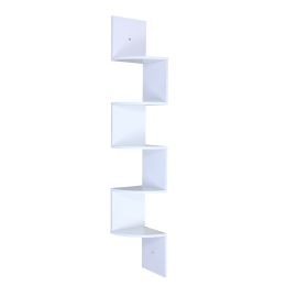 Bulk Home Basis 5 Tier Corner Shelving, White