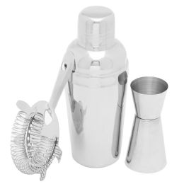 12 Bulk 3 Piece Stainless Steel Cocktail Shaker Set