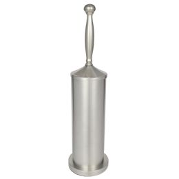 6 Bulk Petrona Brushed Stainless Steel Toilet Bowl Brush And Holder, Silver