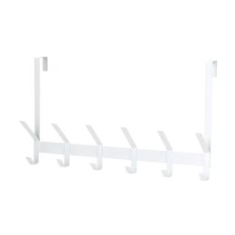 12 Bulk Over The Door Hanging Rack With 6 Double Hooks, White