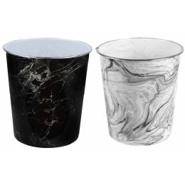 24 Bulk Marble Plastic 5 Liter Waste Bin