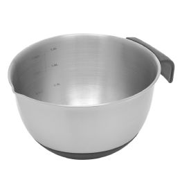 12 Bulk 1.5 Qt. Stainless Steel Mixing Bowl With Measurements, NoN-Skid Bottom, Handle And Pour Spout